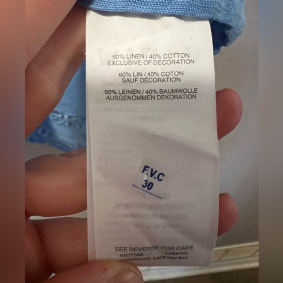 NWT J. Crew Linen Blend Eyelet Dress/Beach Coverup - Picture 5 of 6